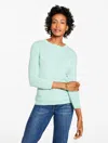 Talbots Plus Petite - Audrey Cashmere Sweater - Light Soft Jade Heather - X  In Green