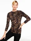 Talbots Plus Petite - Audrey Cashmere Sweater - Opulent Ocelot - Toasted Coconut/black - X