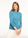 Talbots Plus Petite - Audrey Cashmere Sweater - Teal Blue Heather - 2x