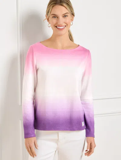Talbots Plus Petite - Authentic  T-shirt - Dip-dye - Pink Rouge/lavender - 2x In Pink Rouge,lavender