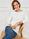 Talbots Solid Pima Bateau Neck T-shirt - White - 2x