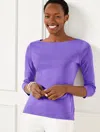 Talbots Plus Petite - Bateau Neck T-shirt - Solids - Lavender Tulip - 1x