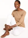 Talbots Plus Petite - Bateau Neck T-shirt - Toasted Coconut Heather - 3x - 100% Cotton