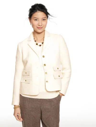 Talbots Plus Petite - Berkshire Wool Lady Jacket - Ivory - 22  In White