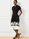 Talbots Misses - Bicolor Poppy Poplin Shirtdress - Ivory/black - 14 - 100% Cotton  In Ivory,black
