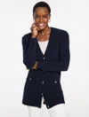 Talbots Plus Petite - Bouclé V-neck Cardigan Sweater - Blue - 3x  In Blue