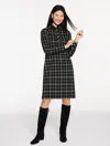 Talbots Plus Petite - Brushed Jacquard Turtleneck Dress - Pretty Peppermint - Black/ivory - 2x  In Multi