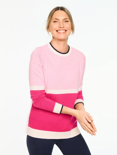 Talbots Plus Petite - Button Hem Crewneck Sweater - Pink Dogwood Heather - 3x