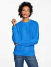 Talbots Plus Petite - Cable Knit Crewneck Sweater - Azure Blue - 3x - 100% Cotton