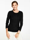 Talbots Plus Petite - Cable Knit Crewneck Sweater - Black - 1x