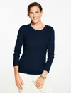 Talbots Plus Petite - Cable Knit Crewneck Sweater - Blue - 2x
