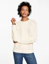 Talbots Plus Petite - Cable Knit Crewneck Sweater - Ivory - 2x - 100% Cotton  In White