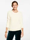 Talbots Plus Petite - Cable Knit Crewneck Sweater - Ivory - 3x  In White