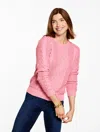 Talbots Plus Petite - Cable Knit Crewneck Sweater - Marl - Petunia Pink Marl - X - 100% Cotton