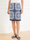 Talbots Plus Petite - Canvas A-line Skirt - Elaborate Medallion - Ink/white - 20  In Ink,white