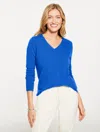 Talbots Plus Petite - Cashmere V-neck Sweater - Blue Majesty - 2x