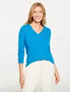 Talbots Plus Petite - Cashmere V-neck Sweater - Pond Blue - 3x