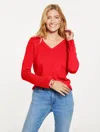 Talbots Plus Petite - Cashmere V-neck Sweater - Red - 2x