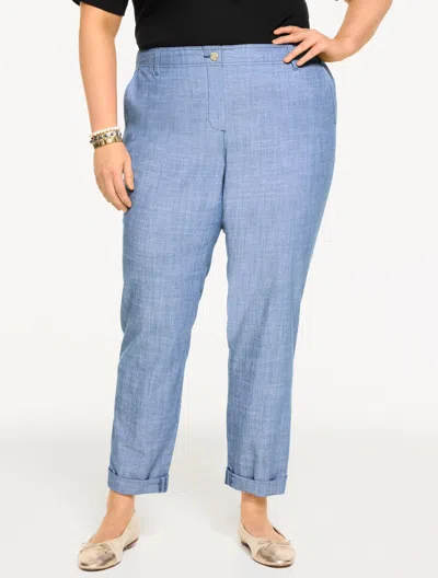 Talbots Plus Petite - Chambray Everyday Chinos Pants - Light Blue - 20 - 100% Cotton