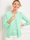 Talbots Plus Petite - Charming Cardigan Sweater - Coastal Blue - 3x  In Coastal Blue