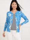 Talbots Plus Petite - Charming Cardigan Sweater - Leafy Garden - Lakeside Blue - X