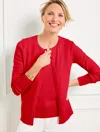 Talbots Plus Petite - Charming Cardigan Sweater - Red - 1x