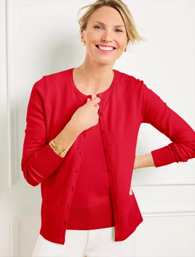 Talbots Plus Petite - Charming Cardigan Sweater - Red - 1x