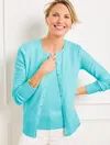Talbots Plus Petite - Charming Cardigan Sweater - Vivid Turquoise - 3x