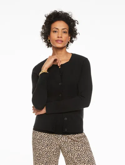 Talbots Plus Petite - Charming Cardigan Sweater - Wide Placket - Black - 2x