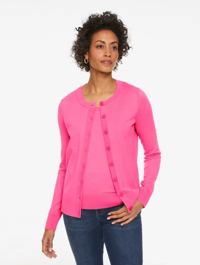 Talbots Plus Petite - Charming Cardigan Sweater - Wide Placket - Bright Pink - 3x