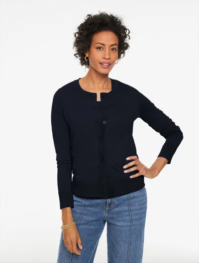 Talbots Plus Petite - Charming Cardigan Sweater - Wide Placket - Indigo - 3x  In Purple