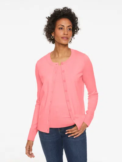 Talbots Plus Petite - Charming Cardigan Sweater - Wide Placket - Pink Guava - 2x