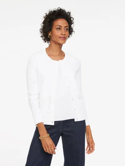 Talbots Plus Petite - Charming Cardigan Sweater - Wide Placket - White - 2x