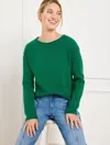 Talbots Misses - Chunky Knit Roll Neck Sweater - Heritage Green - Large - 100% Cotton