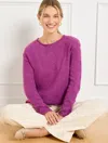 Talbots Plus Size - Chunky Knit Roll Neck Sweater - Marl - Mulberry Wine Marl - 3x - 100% Cotton  In Mulberry Wine Marl