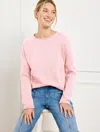 Talbots Plus Petite - Chunky Knit Roll Neck Sweater - Soft Pink - 1x - 100% Cotton