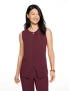 Talbots Plus Petite - City Twill Vest - Rich Burgundy - 22  In Brown