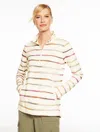 Talbots Plus Petite - Classic French Terry Pullover Sweater - Watercolor Stripe - Ivory - 2x  In White
