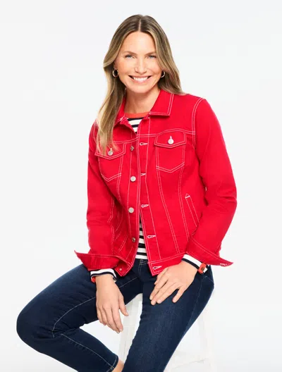 Talbots Plus Petite - Classic Jean Jacket - Red - 3x