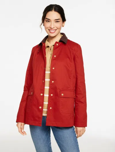 Talbots Plus Petite - Coated Cotton Barn Jacket - Red Currant - 1x