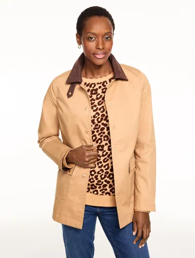 Talbots Plus Petite - Coated Cotton Barn Jacket - Toasted Coconut - 2x  In Brown