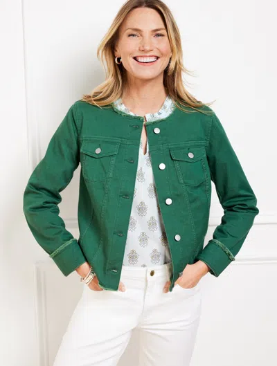 Talbots Plus Petite - Collarless Jean Jacket - Heritage Green - X