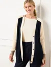 Talbots Plus Petite - Colorblock Cardigan Sweater - Blue - 2x