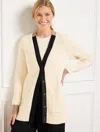 Talbots Plus Petite - Colorblock Cardigan Sweater - Ivory - 1x  In White