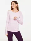 Talbots Plus Petite - Cool Slub Active Long Sleeve T-shirt - Lilac Mauve - 3x  In Pink