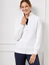 Talbots Plus Size - Coolmaxâ® Mockneck Sweater Jacket - White - 2x  In White