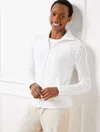 Talbots Plus Petite - Coolmaxâ® Travel Sweater Jacket - White - 3x