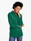 Talbots Plus Petite - Corduroy Modern Classic Shirt - Pinegrove - 3x - 100% Cotton  In Green