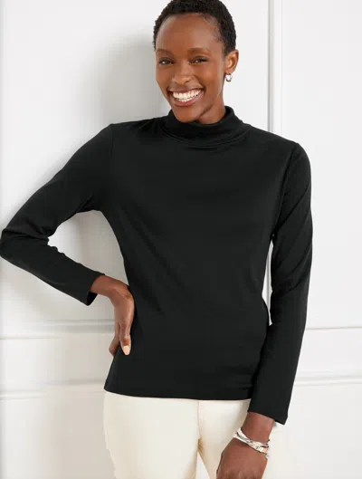 Talbots Cotton Turtleneck Top - Black - 3x