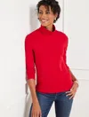Talbots Plus Size - Cotton Turtleneck Top - Red - 3x